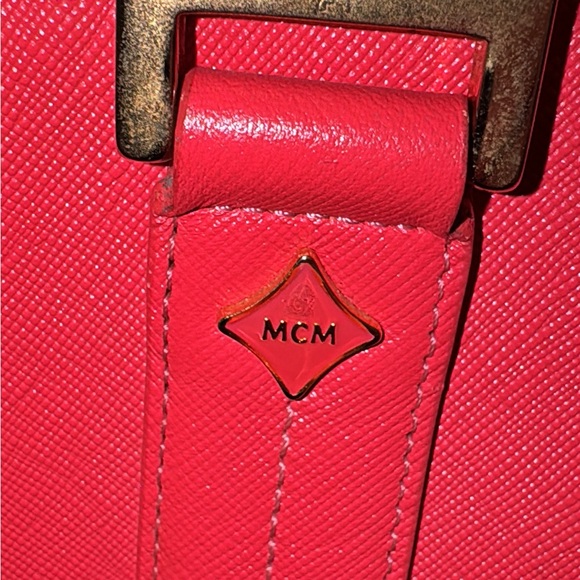 MCM Vibrant Pink Shoulder Bag with Gold Accents with COA - Picture 3 of 16